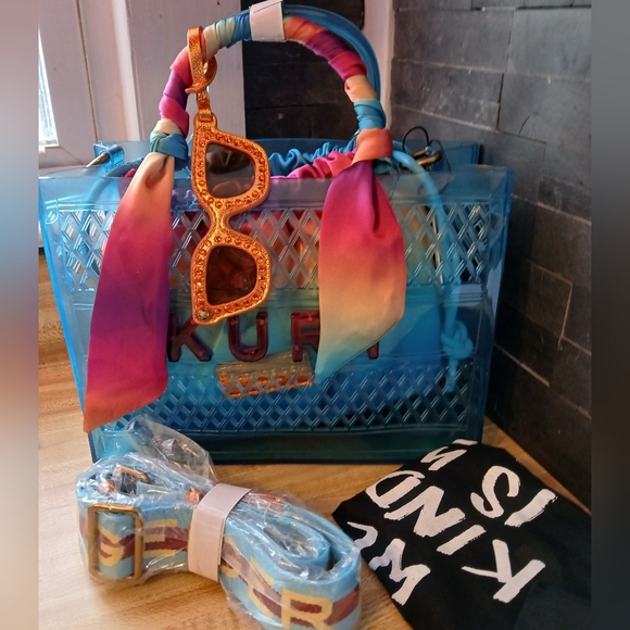 SOLD DO NOT BUY Kurt Geiger NWT Jelly Tote W/Guitar Strap & Dustbag - Picture 4 of 11